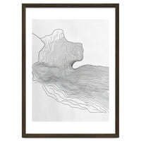 Abstract Black And White Organic Flowing Lines Pattern