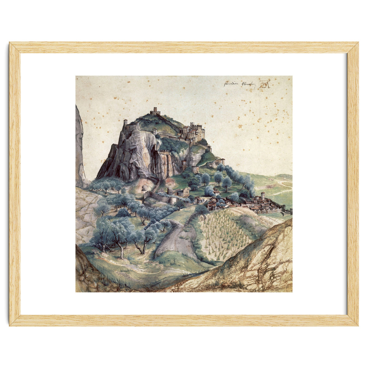 'Castle and Town of Arco', 1495, Watercolour on paper, 22,3 x 22,3 cm.