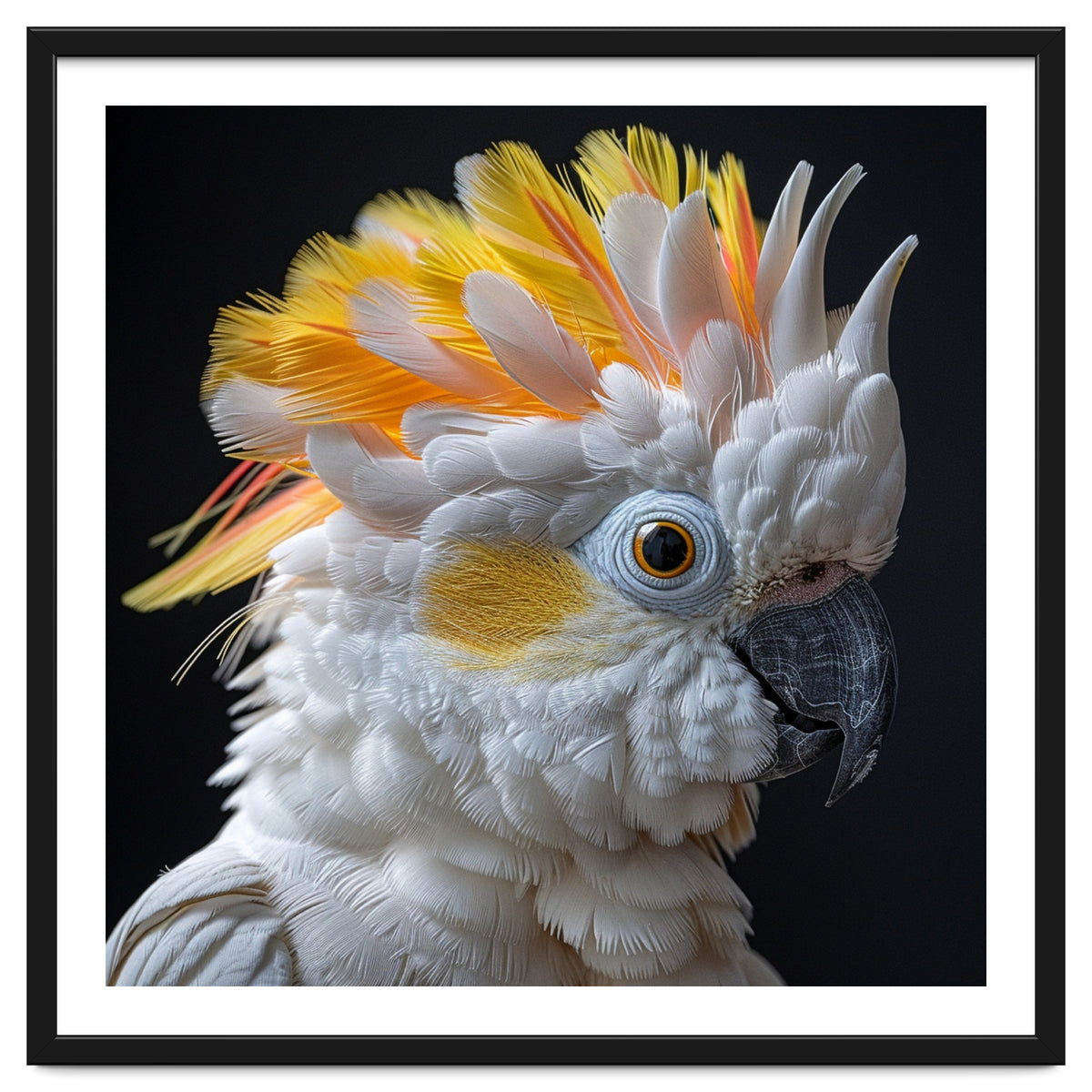 Close Up Of A Cockatoo Parrot With Yellow Crest