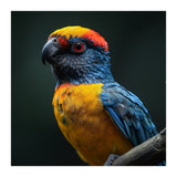 Close Up Colorful Parrot Perched On A Branch (Print Only) thumbnail