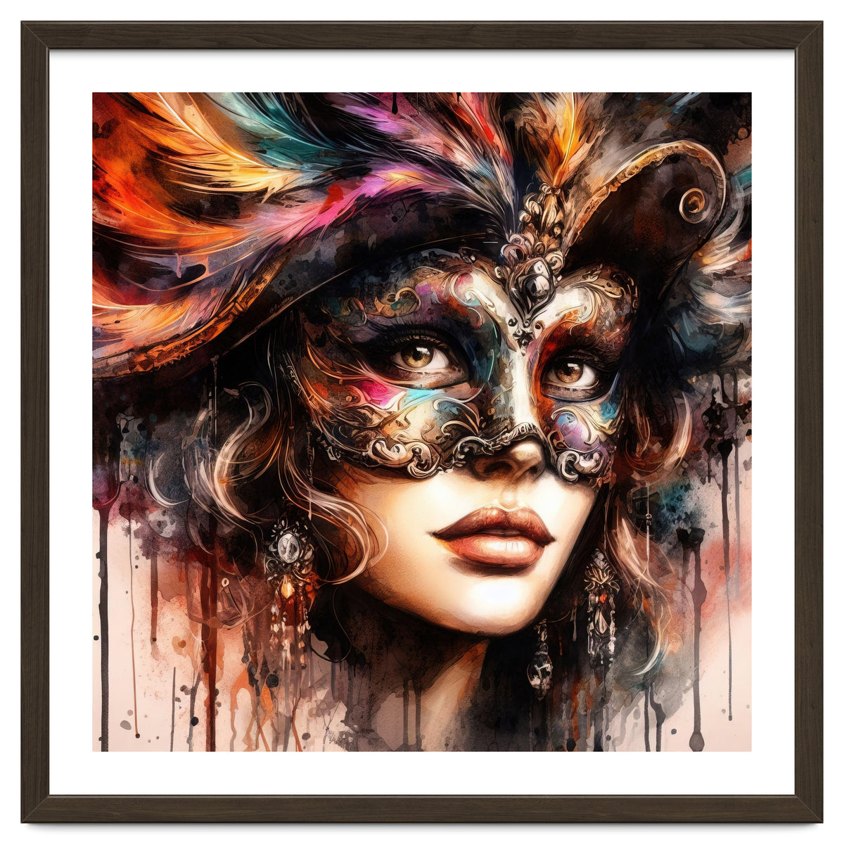 Watercolor Carnival Woman #6