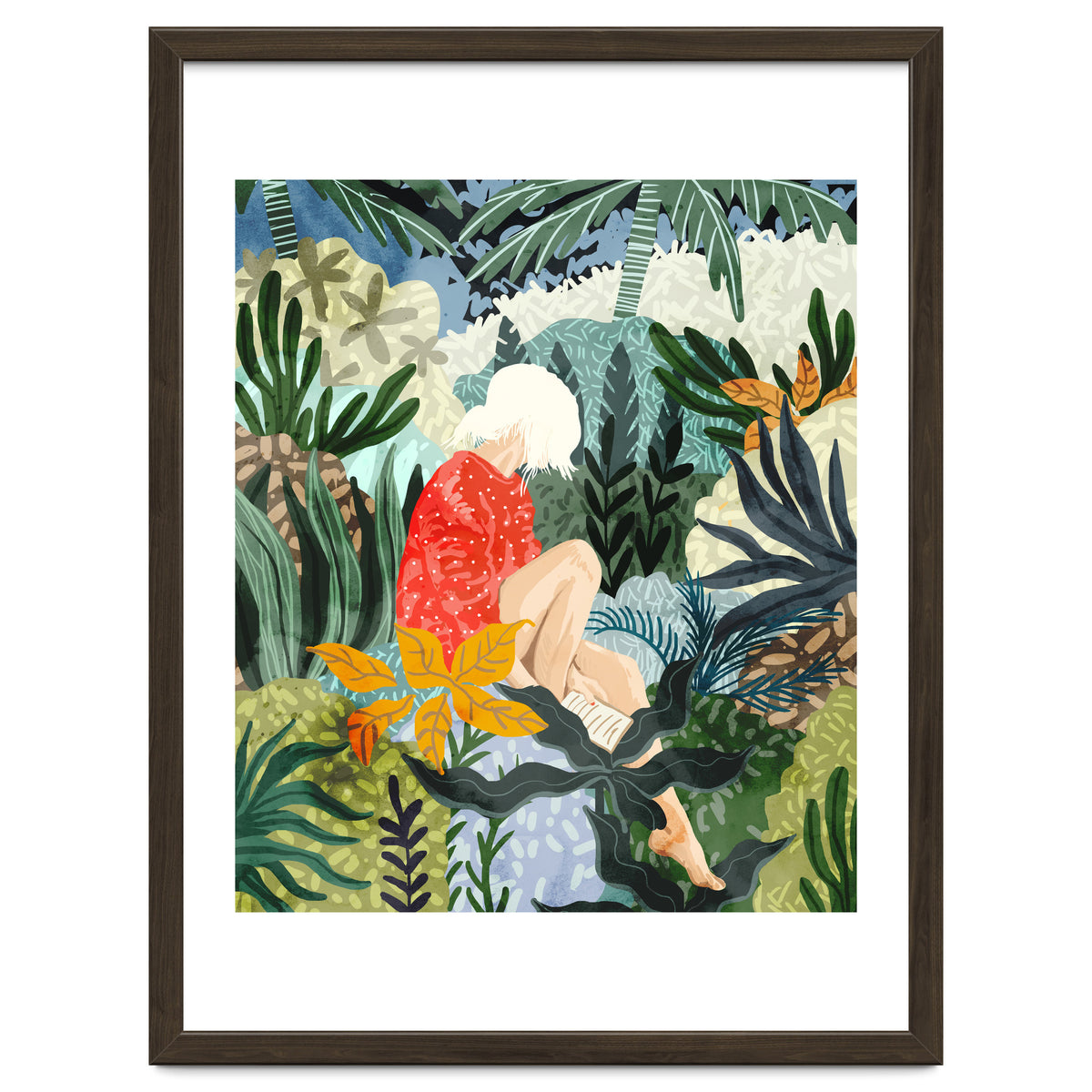 The Distracted Reader | Mindfulness Solo Travel | Bohemian Jungle Botanical Mood | Nature Book Lady