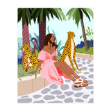 Spirit Animal, Cheetah, Leopard, Tiger Wildlife, Tropical Jungle Wild Cat Animals, Bohemian Woman Travel Garden Nature (Print Only) thumbnail