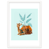 Camel Ride, Modern Bohemian Eclectic Animals, India Culture Travel Palm Desert Painting thumbnail