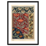 The poppy, Papaver somniferum, in stained glass, wallpaper, fabric and tile patterns. Lithograph ... thumbnail