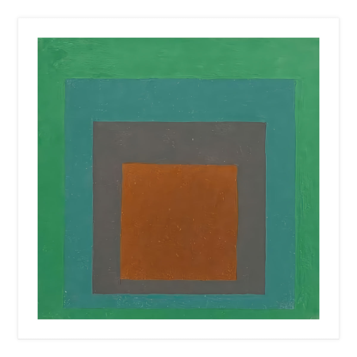 JOSEF ALBERS - HOMAGE TO THE SQUARE GREY BROWN GREEN (Print Only)