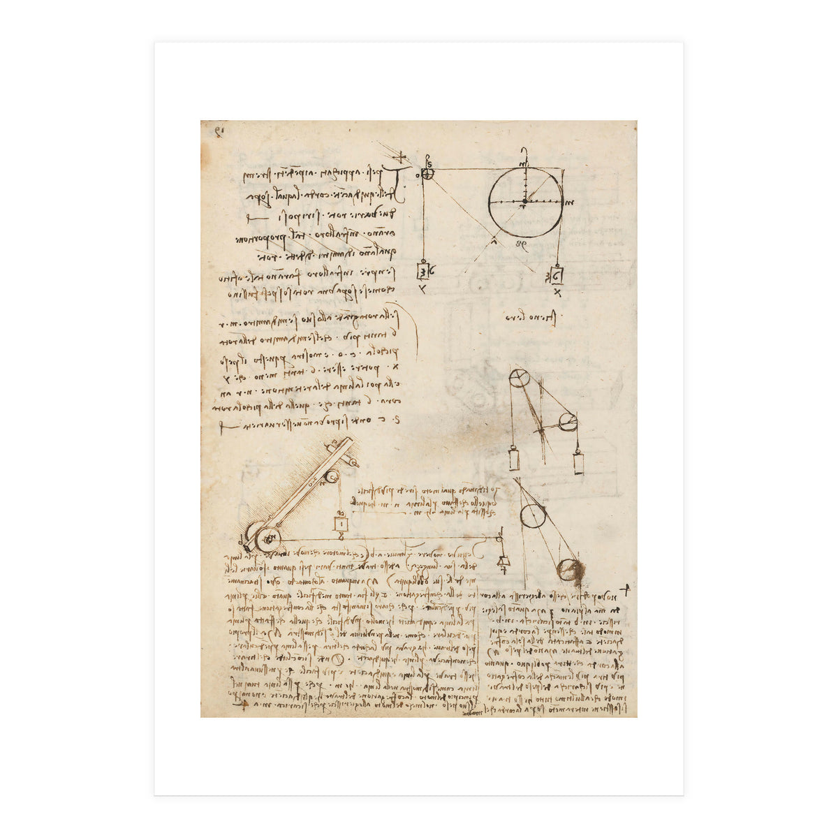 Folio f 172v. Codex Madrid I (Ms. 8937) "Treaty of statics and mechanics", 192 folios with 384 pa... (Print Only)