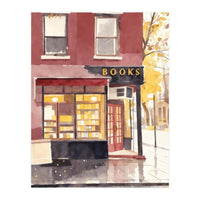 Cozy Bookshop, Autumn Book Shop Street Art, LibraryBook Store (Print Only)