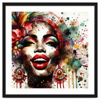 Brazilian Carnival Watercolor Portrait