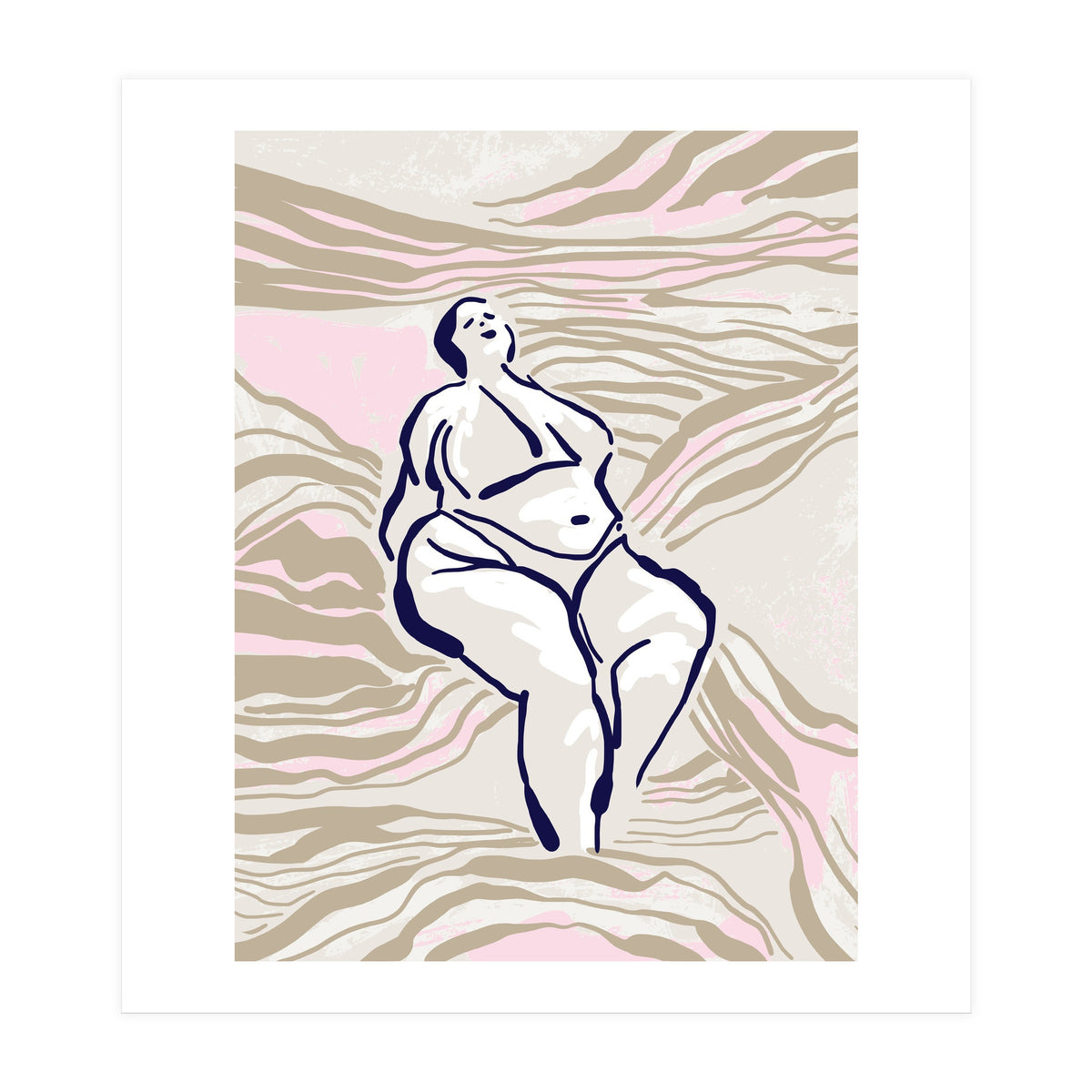 Follow the lines Serene woman in the water (Print Only)