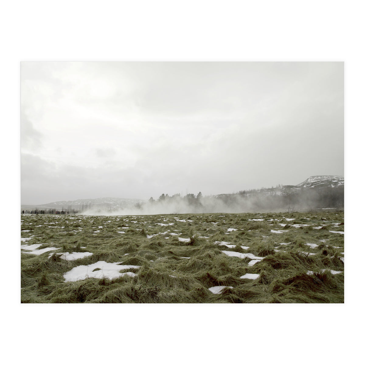 Remaining snow in the late summer greenfield - Iceland  (Print Only)