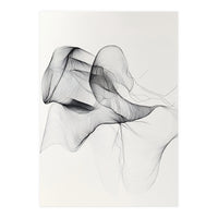 Abstract Black And White Flowing Lines Art (Print Only)