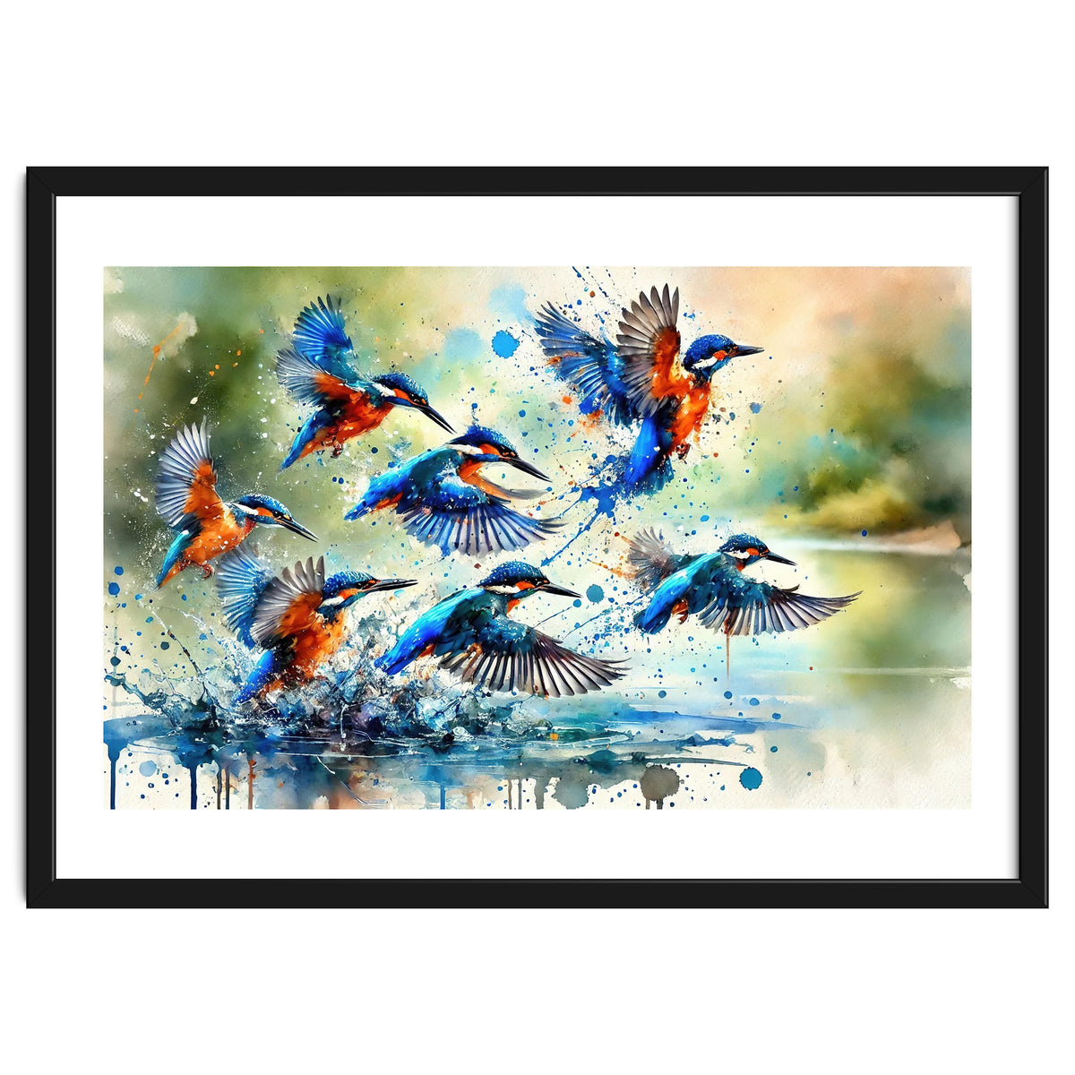 Kingfishers In Flight