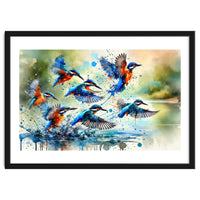 Kingfishers In Flight