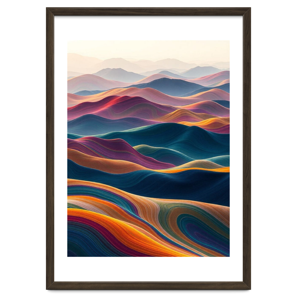 Colorful Abstract Mountain Dunes Art Print