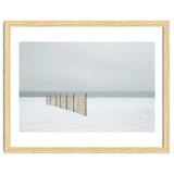 Wood fence in the winter snow beach thumbnail