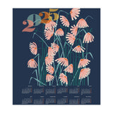 calendar 2025 Linocut flowers blue (Print Only) thumbnail
