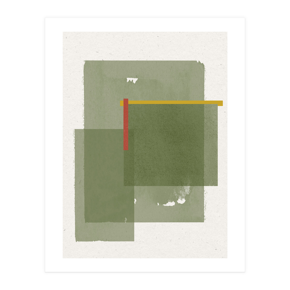 GREEN WATERCOLOR SHAPES NO.2 (Print Only)