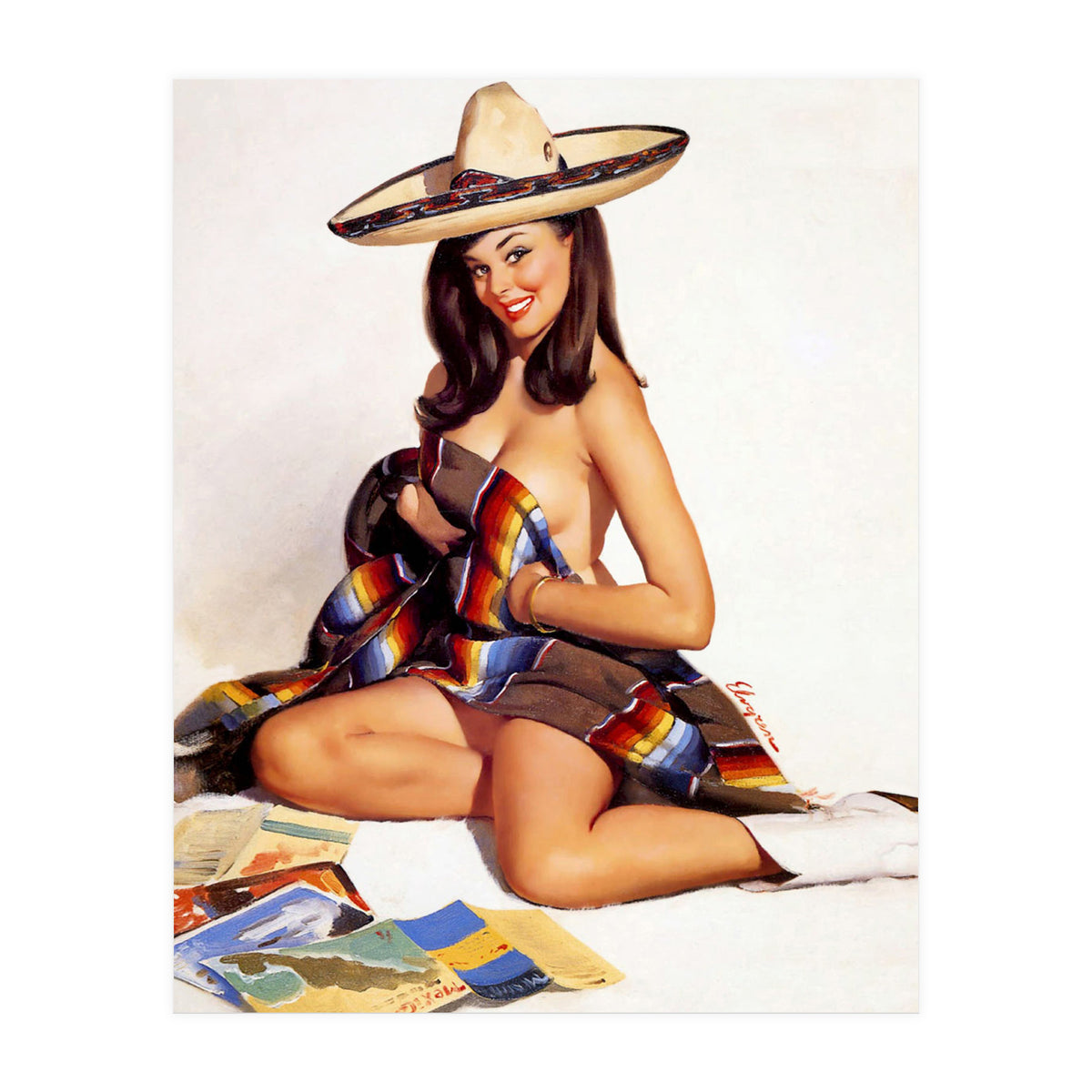 Sexy Pinup Mexican Girl (Print Only)