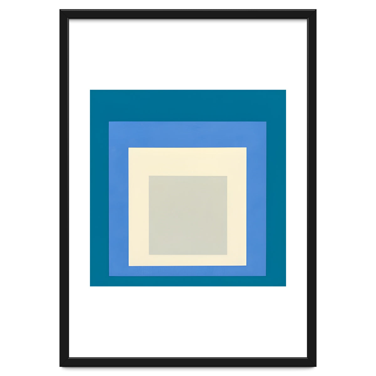 JOSEF ALBERS - HOMAGE TO THE SQUARE: BLUE WHITE GREY