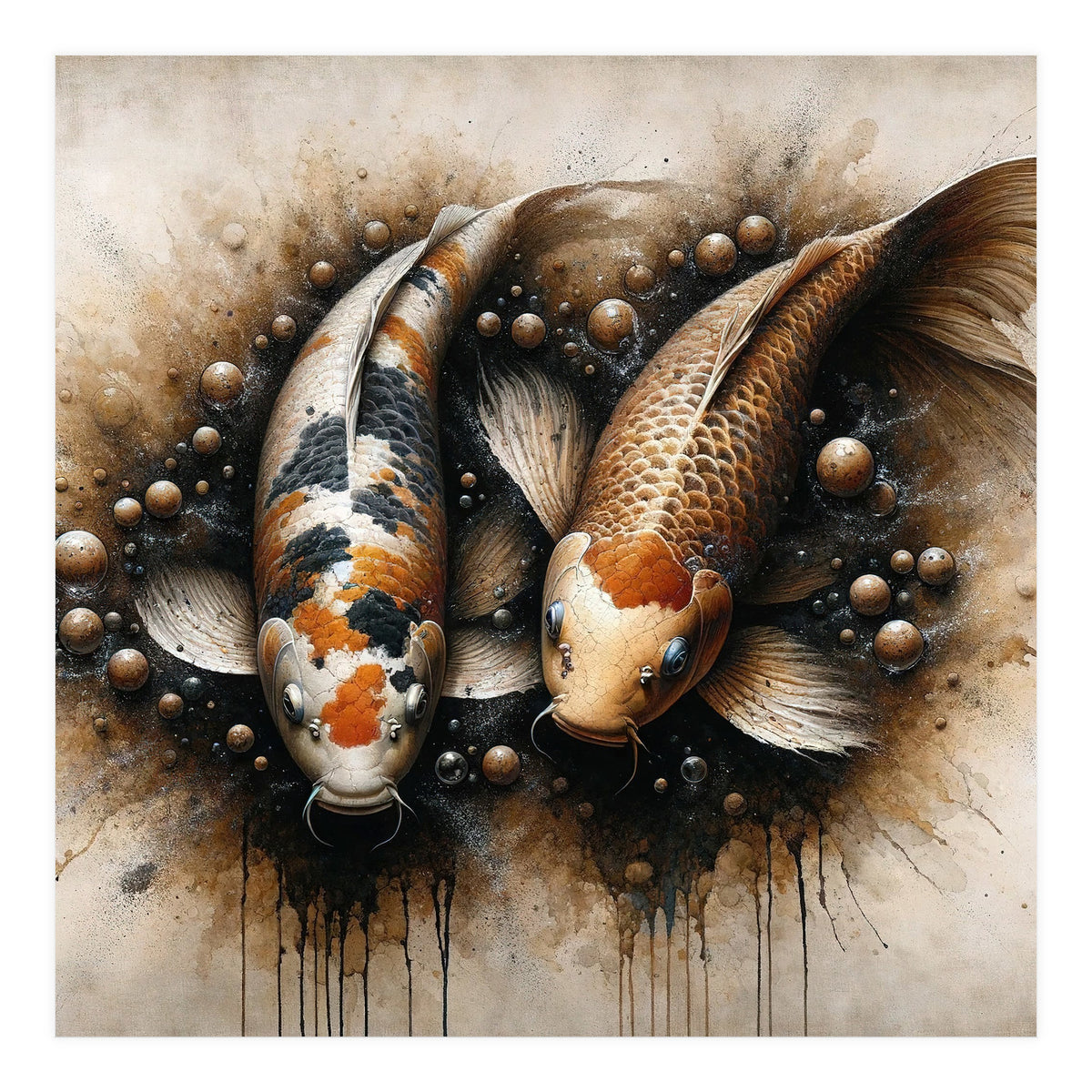 Powerful Koi Fish Pair (Print Only)