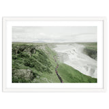 Tourists walking along the waterfall - Iceland thumbnail