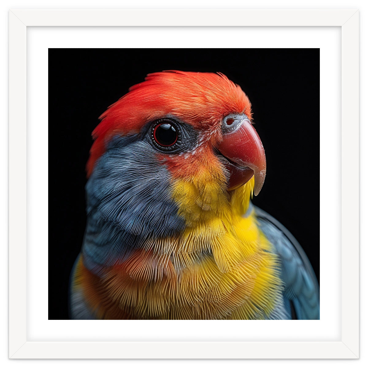 Close Up Colorful Parrot Portrait Vivid Plumage