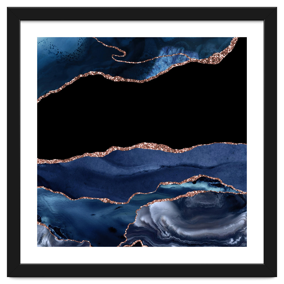 Navy & Rose Gold Agate Texture 16