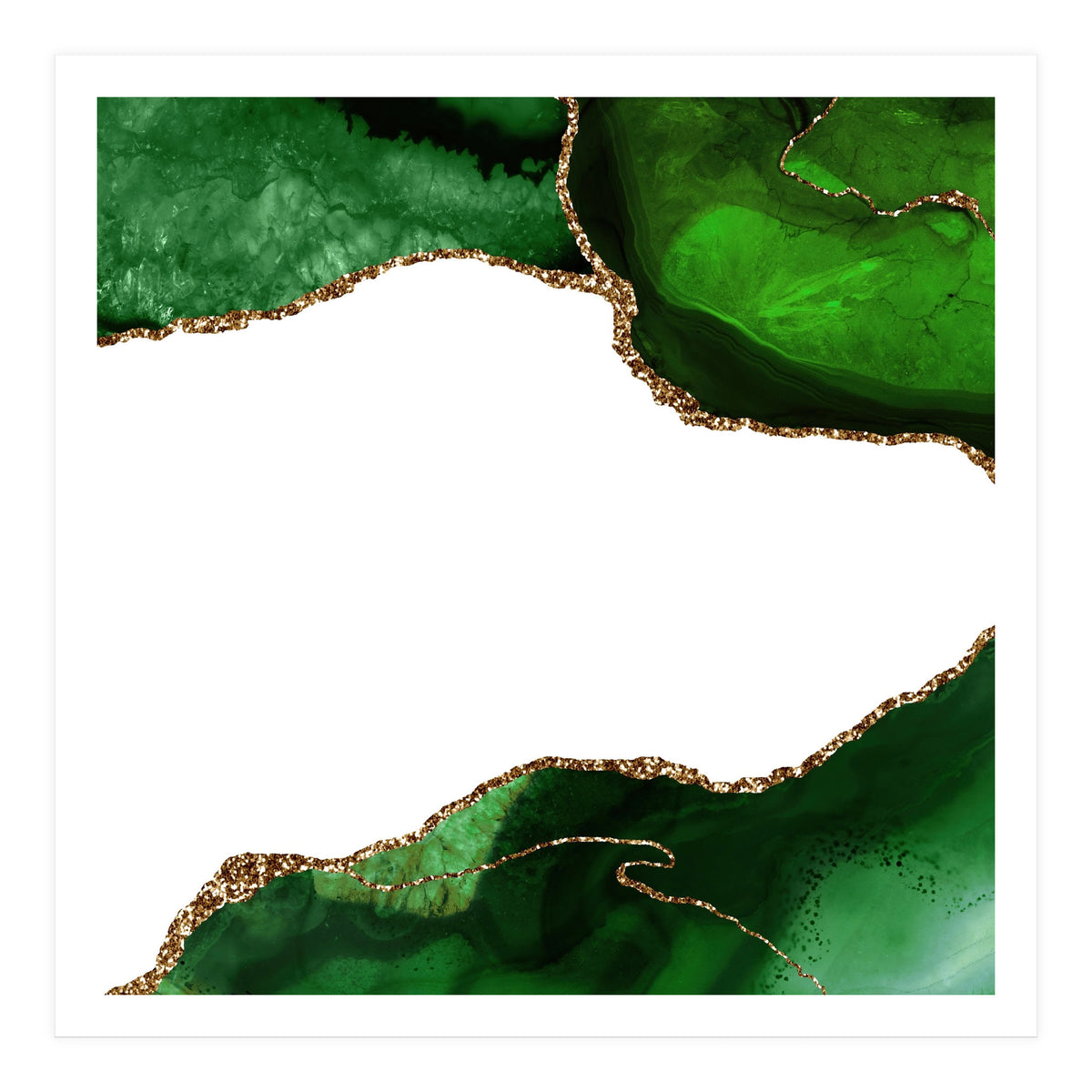 Green & Gold Agate Texture 29 (Print Only)