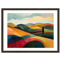 Abstract Tuscan Hills Landscape Painting