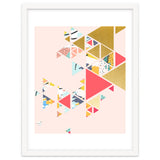 Gold Abstraction, Abstract Eclectic Colorful Geometrical, Blush Pastel Metallic Chic Graphic Design thumbnail