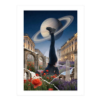 Cosmic Balance: Surreal Yoga in Ancient Dreamscapes (Print Only)