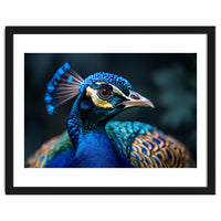 Peacock Head Close Up Majestic Blue Bird