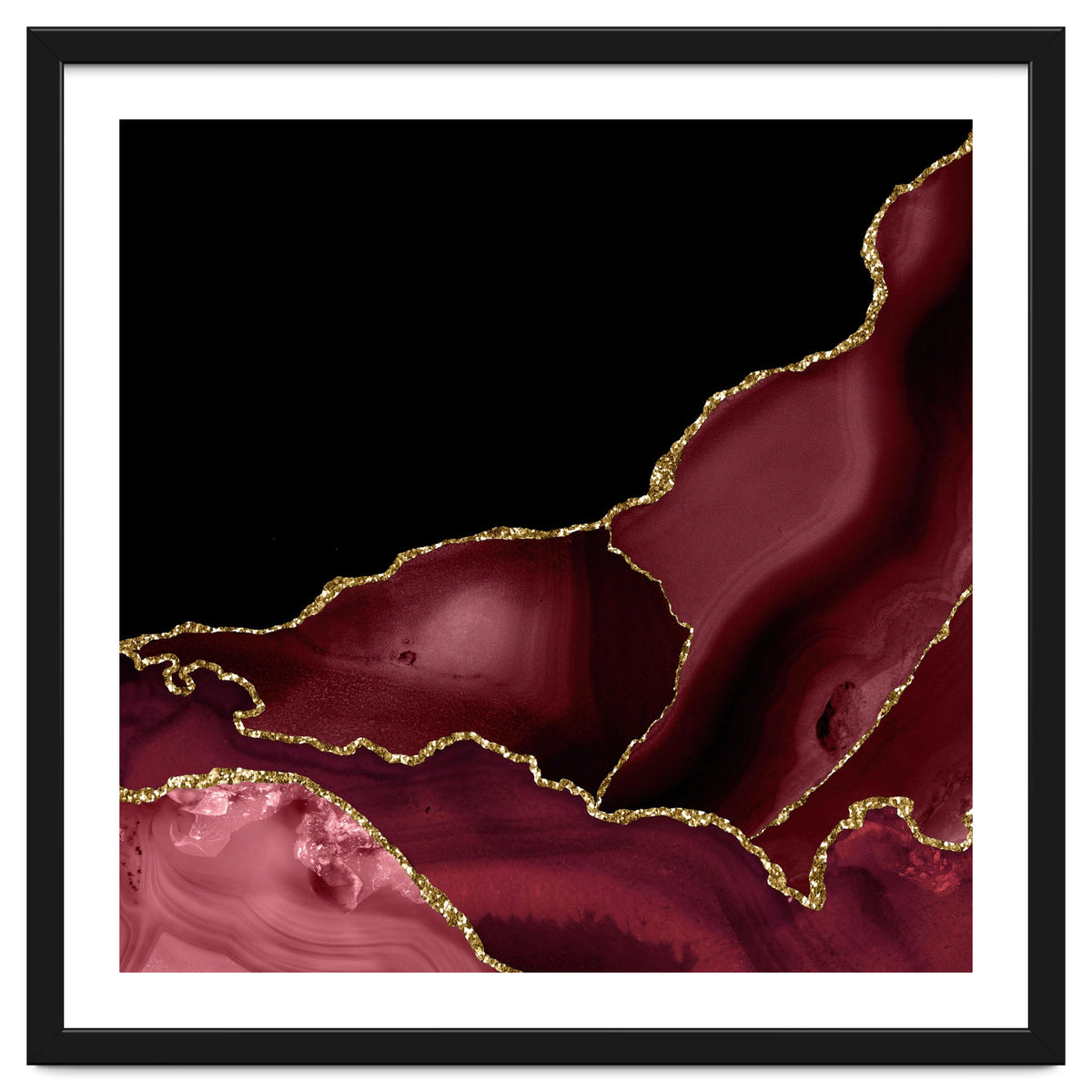 Burgundy & Gold Agate Texture 03