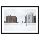 Walking with the dog on a snowy day thumbnail