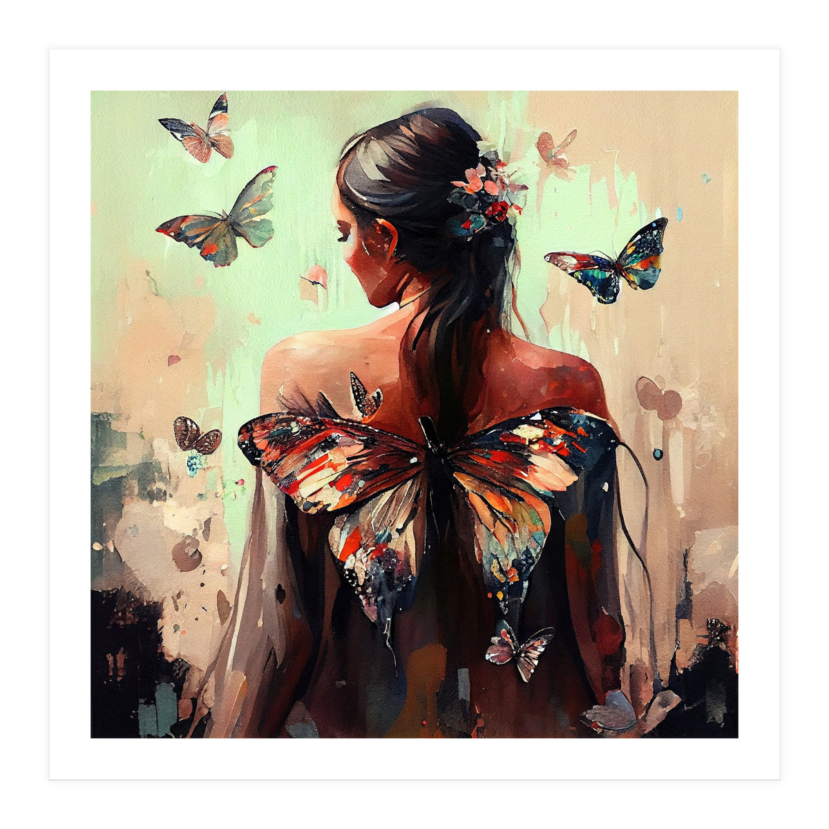 Powerful Butterfly Woman Body #3 (Print Only)