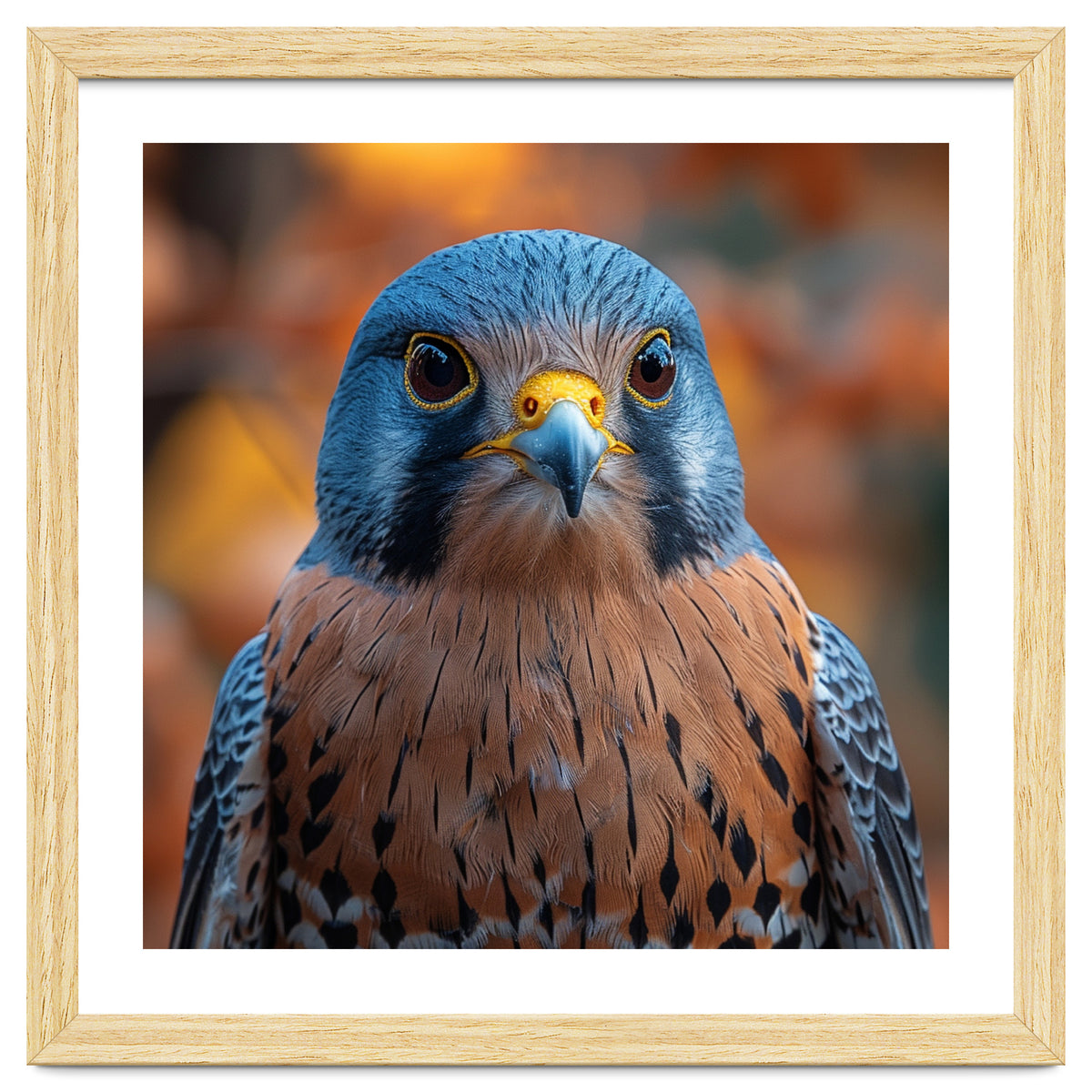 Close Up Of A Kestrel Bird Of Prey Portrait