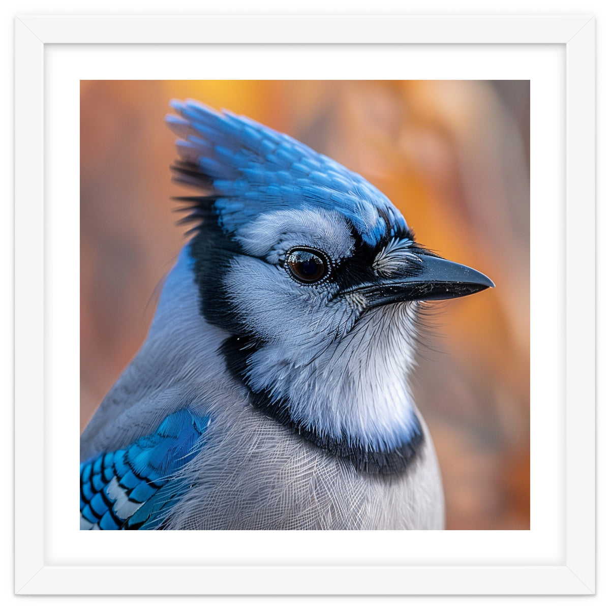 Blue Jay Bird Close Up Detailed Portrait