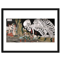 Utagawa Kuniyoshi – Mitsukuni Defying the Skeleton Specter (1910) | Dramatic Japanese Ukiyo-e Masterpiece