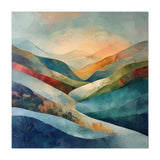 Abstract Mountain Landscape Painting with Textured Rolling Hills (Print Only) thumbnail