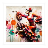 Fiery Flamenco Dancer In Motion (Print Only) thumbnail