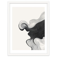 Abstract Black And White Wavy Lines Flowing Organic Shape