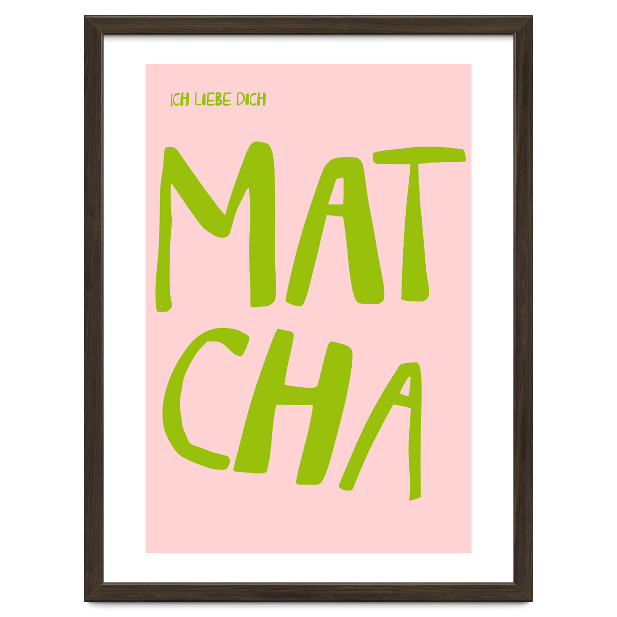 Matcha Typography Kitchen Print, Green Tea Quote Poster for Cozy Cafe Decor