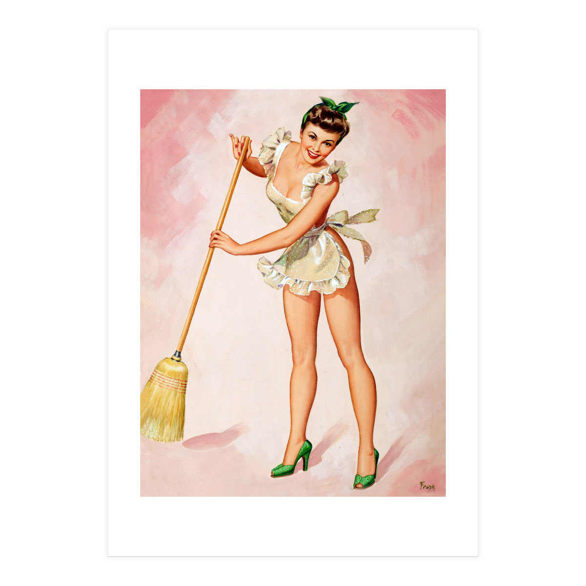 Sexy Pinup Mate On The Work (Print Only)