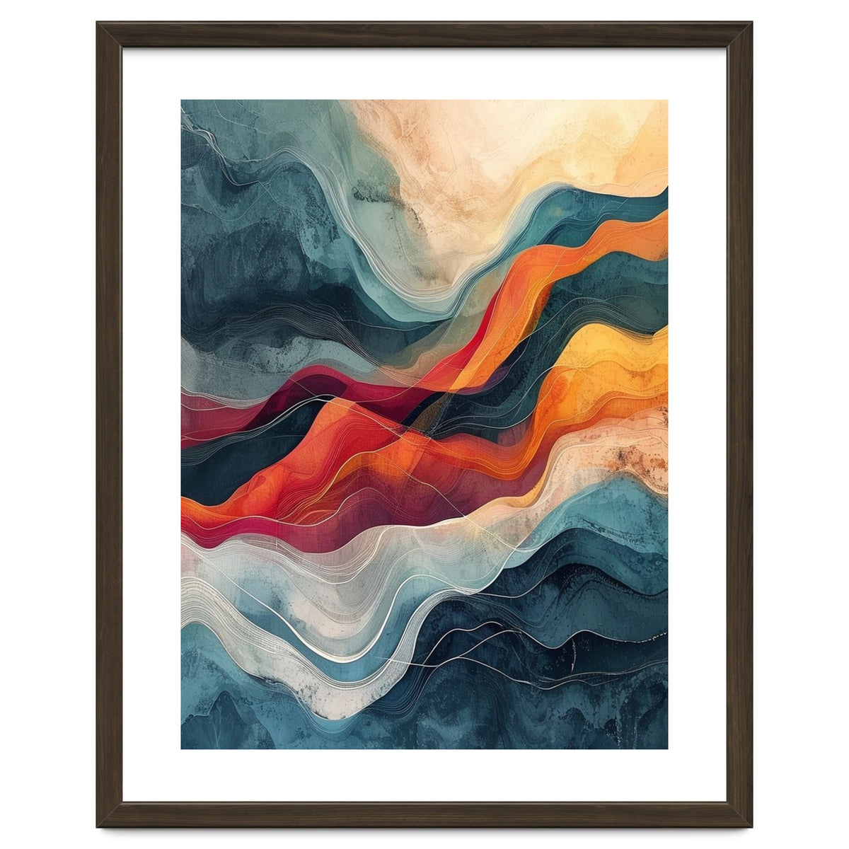 Abstract Flowing Mountain Landscape