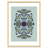 Flowers And Bows Blue And Green thumbnail