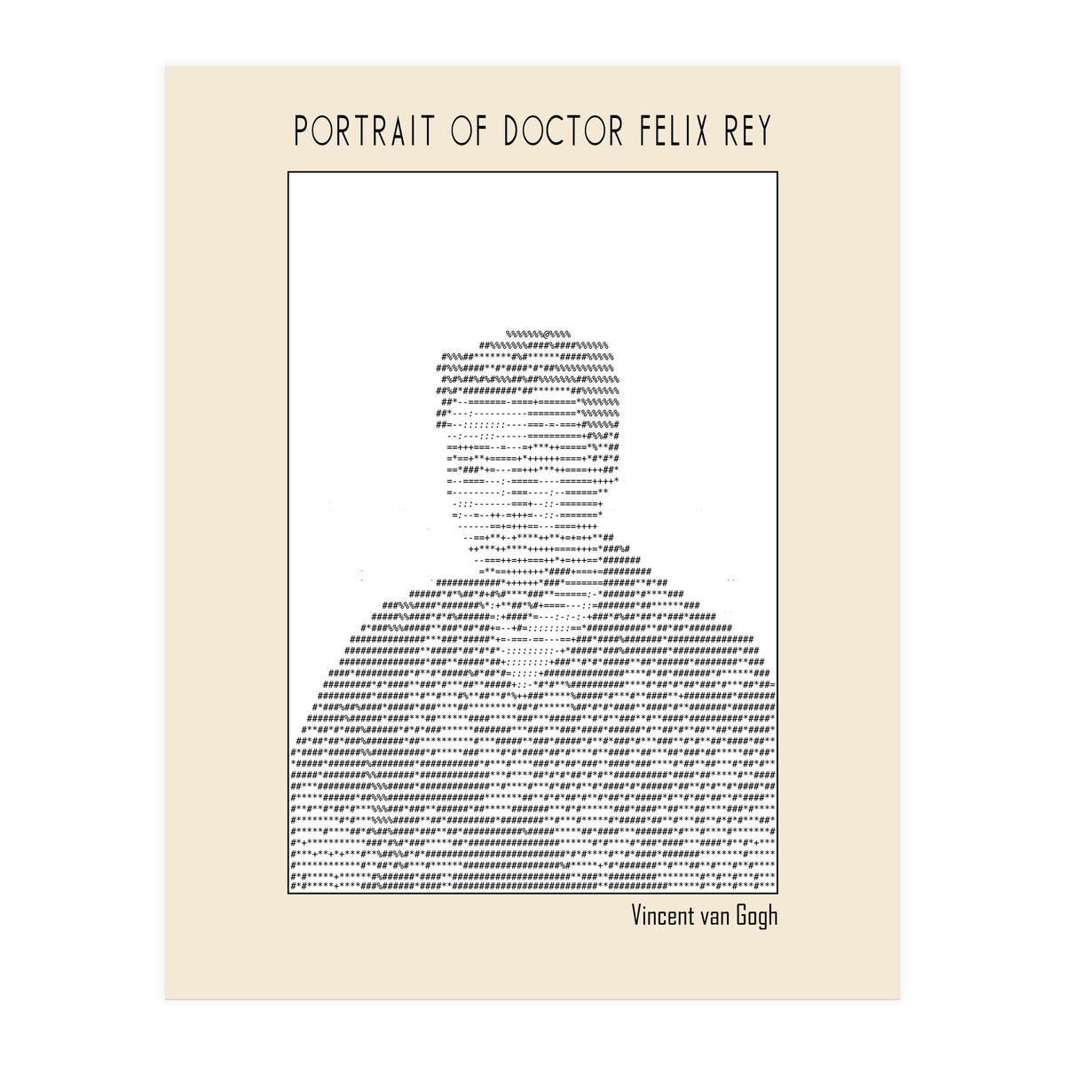 Portrait Of Doctor Felix Rey (ascii Art) (Print Only)