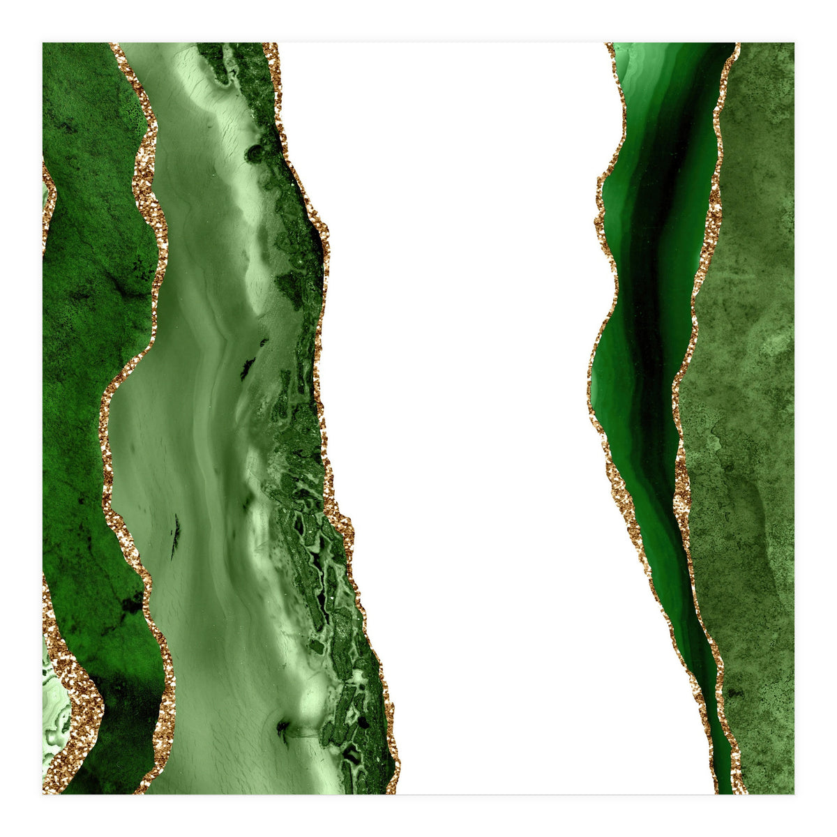 Green & Gold Agate Texture 20  (Print Only)