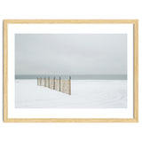 Wood fence in the winter snow beach thumbnail