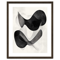 Abstract Black And White Flowing Organic Shapes With Texture